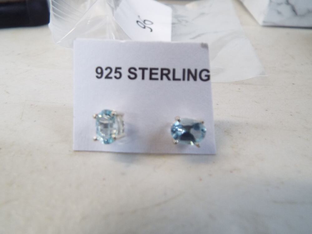 2 A Aquamarine Sterling Earrings